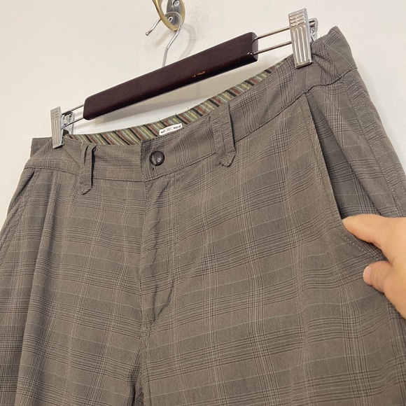 Lululemon Pants Mens 33 x 28 Brown Gray Plaid Stretch Chino Straight Wide Leg - Picture 7 of 15